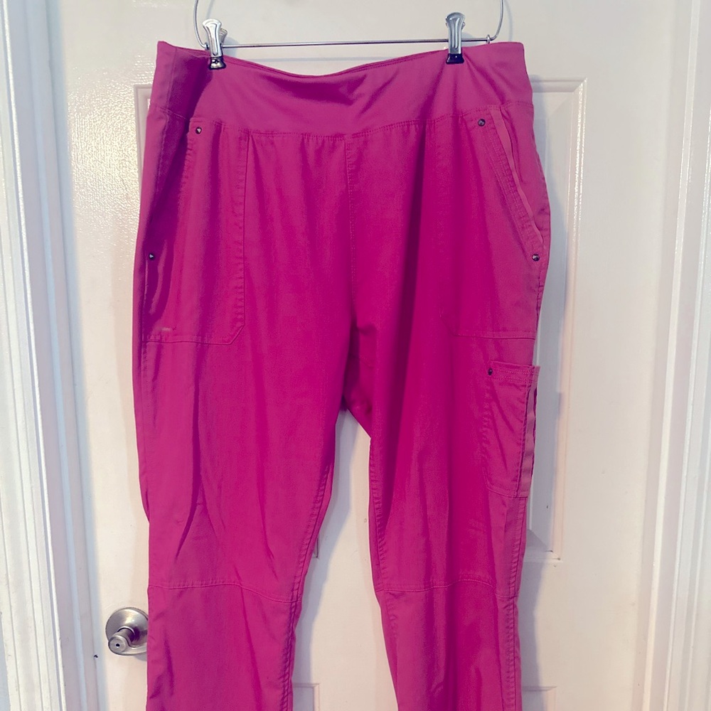 Healing hands yoga scrub pants pink xl